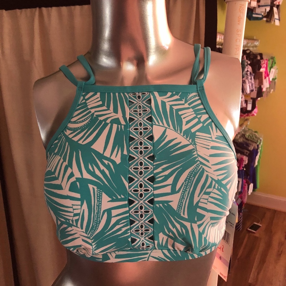 NWT Beach House Carribean Aqua Halter Top